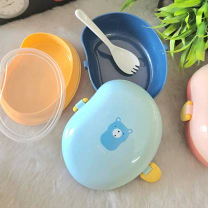SHOP N BUY Plastic Leakproof Lunch Box,Lunch Box, Mango Shape Tiffin Box 2 Containers Lunch Box