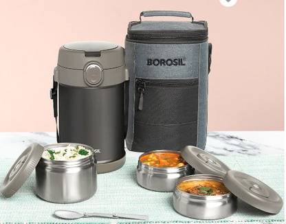 BOROSIL CarryMe Insulated Lunchbox 3 Containers Lunch Box