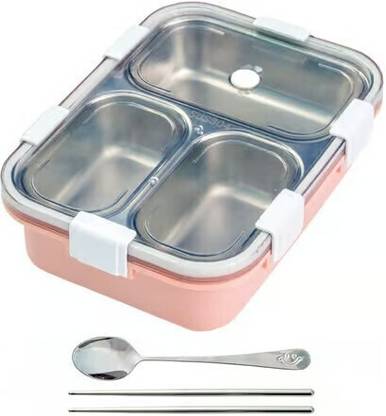 HPHCRAFTT Reusable Silicone Lunch Box - Collapsible, Microwave & Dishwasher Safe 3 Containers Lunch Box