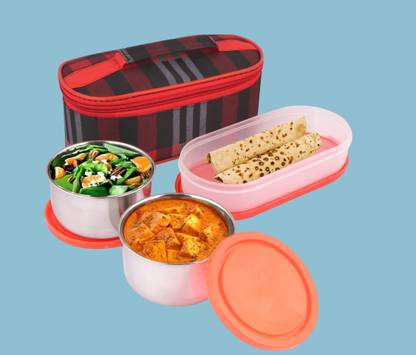 Kombuis Kitchenware AAHH_STEEL LUNCH BOX- 0016 2 Containers Lunch Box
