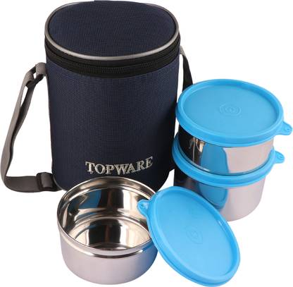 Topware EXECUTIVE STAINLESS STEEL LUNCH BOX 3 Containers Lunch Box (1200 ml) 3 Containers Lunch Box