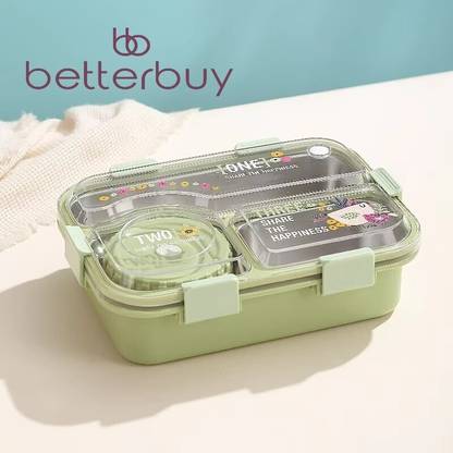 Better Buy Rectangle 3D Embossed 100% leakproof 3 Containers Lunch Box