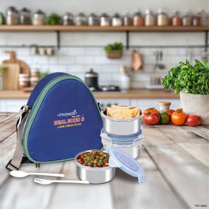 FRIENDS FOR LIFE Real Food 3 3 Containers Lunch Box
