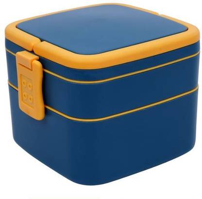 JIYANSH 2 Compartment Double-Layer Square Lunch Box with Handle Insulated Lunch Box 2 Containers Lunch Box