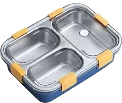 SUPERIMIO Leak Proof Stainless Steel Tiffin Box for Adult Kids 3 Containers Lunch Box