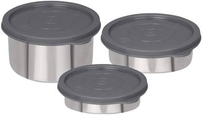 Osiya GREY Stainless Steel Lunch Box Combo -750 ML 3 Containers Stainless Steel Office Lunch Box