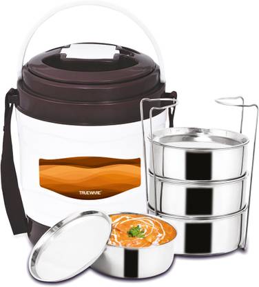 Trueware Marina 4 Lunch Box With 4 Container 300 Each, BPA Free, Food Grade 4 Containers Lunch Box