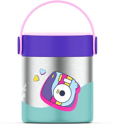 Rabitat Mealmate Lunch Flask with Folding Spoon 418 ML - Diva 1 Containers Stainless Steel Office Lunch Box