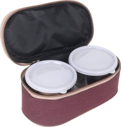 Vistamanya Plus Stainless Steel Maroon Lunch Box For College Use 3 Containers Lunch Box 3 Containers Lunch Box