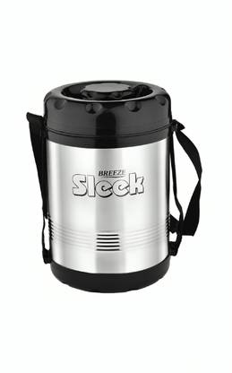 BREEZE Breez Steel Sleek 4+1 Hot Tiffin Lunch Box, 4+1 Containers- 350 ml Each Box 5 Containers Lunch Box