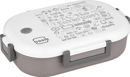 BASIK Lunch Pro Exec Insulated Tiffin, Stainless Steel Inner, Grey 2 Containers Lunch Box