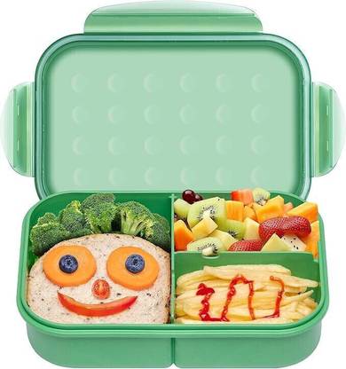 SPHUB Lunch Box Comes with 1 Small Container, Stylish Anti Spill Lid & 1 Spoon 3 Containers Lunch Box
