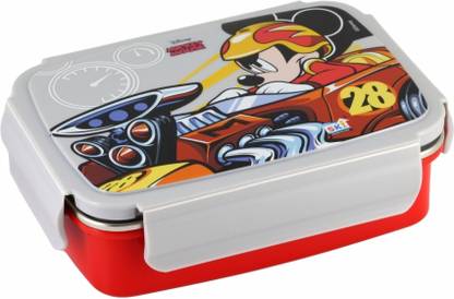 SKI Crunchy- Insulated 2 grid bento Lunch Box, stainless steel inner- Mickey 1 Containers Lunch Box