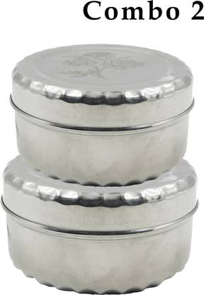 HOMORAA Stainless Steel Laser Puri Dabba Light Wight 1 Containers Lunch Box