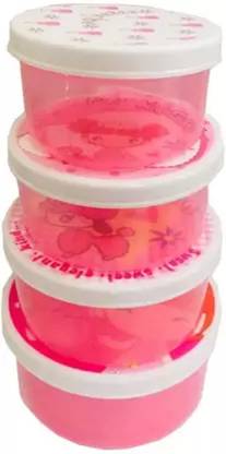 Amazing Set of 4 Plastic Snack Containers, Mini Snack box Containers with Lids 4 Containers Lunch Box