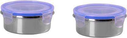 Shopsidex Airtight & Leak Proof L&L Containers 300 Ml, 10.2Cm Dia, Pack Of 2 Pc, Beige 2 Containers Lunch Box