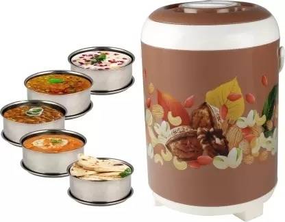 ALL DAY GROCERS STAINLESS STEEL JUMBO XXL LUNCH BOX 5 Containers Lunch Box