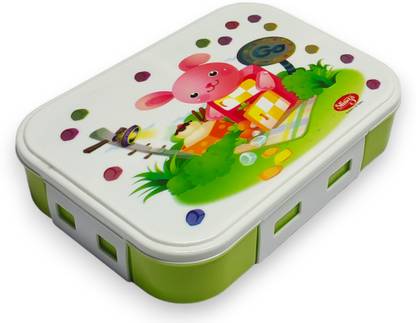 Solomon ® Leak-Proof 800 ml Cartoon plastic Lunch Box, for Adults School Kids 1 Containers Plastic Office Lunch Box