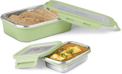 MILTON Cool Touch Epic 800 Stainless Steel Microwaveable Tiffin, Set of 2 (780ml,180ml) 2 Containers Lunch Box
