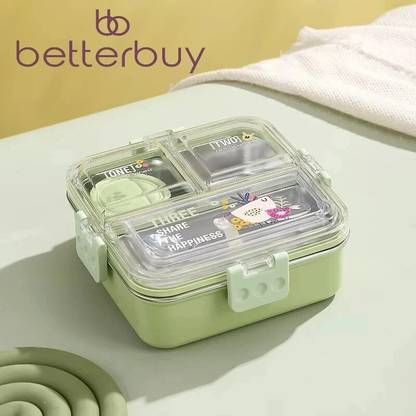 Better Buy Square 3D Embossed 100% leakproof 3 Containers Lunch Box
