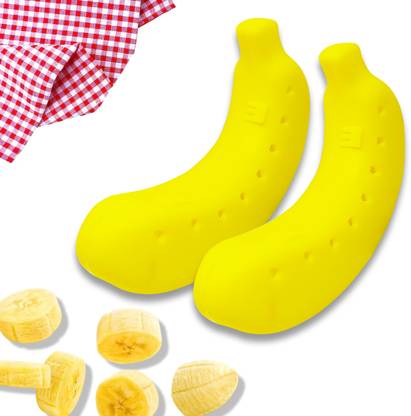 Parteet Kitchenware Plastic Banana Storage Plastic Case 2 Containers Lunch Box