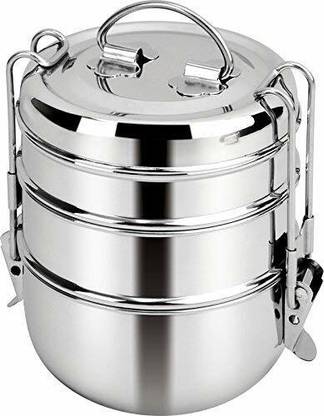 Super HK Stainless Steel Food Grade Lunch 3 Containers Lunch Box
