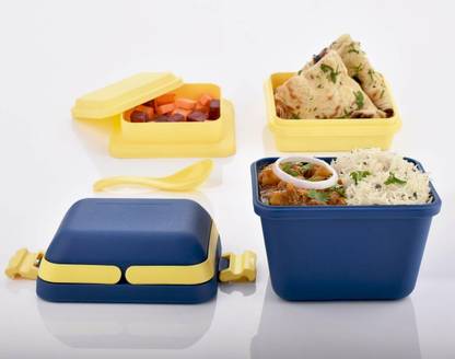DK FASHION Air Tight Tiffin with Handle & Push Lock Tiffin 3 Containers Lunch Box 3 Containers Lunch Box 3 Containers Lunch Box
