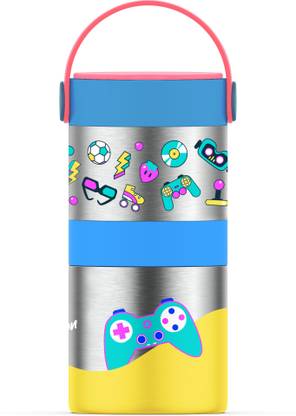 Rabitat Mealmate insulated Lunch Flask with Add on steel Container 700 ML - Sparky 2 Containers Lunch Box