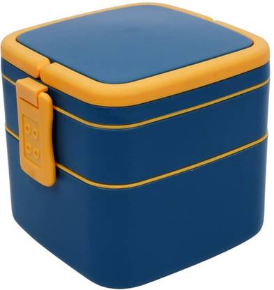siddhi vinayak creation Double-Layer Square with Handle for Travelling 2 Containers Lunch Box for Kids 2 Containers Lunch Box