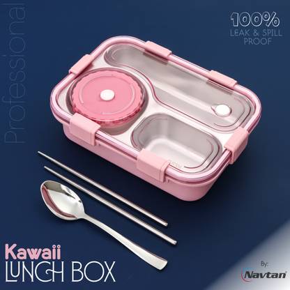 NAVTAN Kawaii Lunch Box 3 Containers Lunch Box