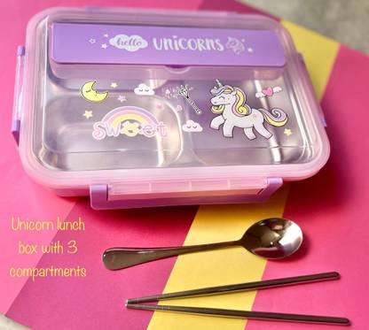 cheyenne Unicorn Lunch box for kids 3 Containers Lunch Box