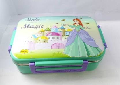 NAKODA STANLEY SMALL School Stainless Steel Insulated Lunch Box with veg box and spoon 1 Containers Lunch Box