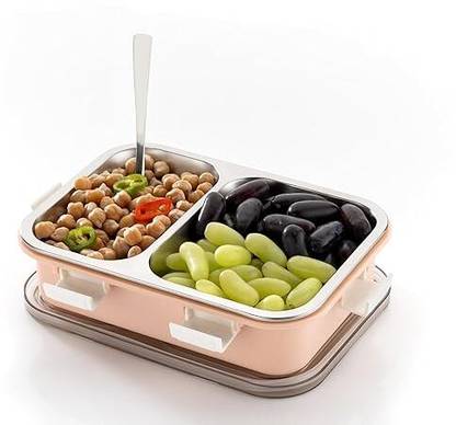 RBGIIT Compact 2-Compartment Lunch Box for Adults & Kids - Insulated, BPA-Free 2 Containers Lunch Box