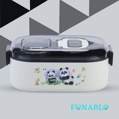 FUNBLO Happy Meal Lunch Box Comes with 2 Spoon, Stylish Anti Spill Lid 1 Containers Lunch Box