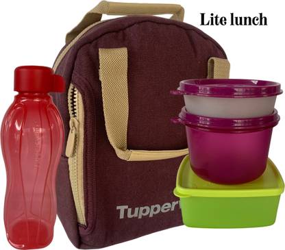 TUPPERWARE Lite lunch set air tight liquid tight pack of ( 5 ) 4 Containers Lunch Box