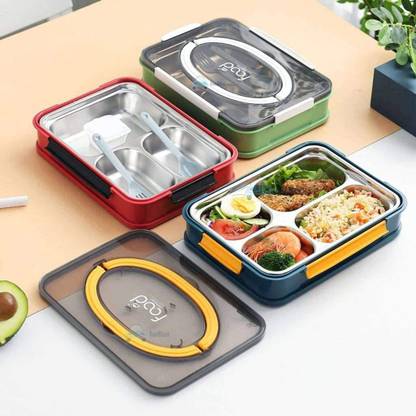 PS smart shopping 4 Compartment Lunch Boxes for Kids School Office Tiffin Box pack 1 4 Containers Lunch Box
