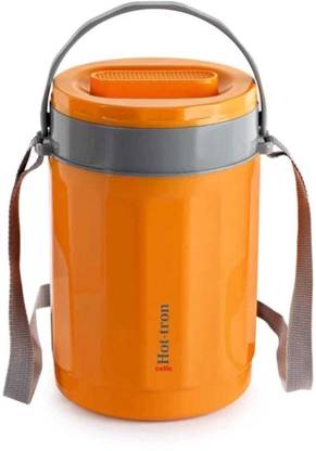 cello Hot-tron four layered | Easy to carry & Stackable 4 containers | orange 4 Containers Lunch Box