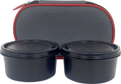 Zillara Microwave Safe Lunch box Executive Lunch Box Set of 2-600ml, with Bag 2 Containers Stainless Steel Office Lunch Box