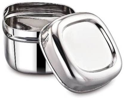 Sanimart Stainless Steel Square Mini Dabbi (Size 3) 1 Containers Lunch Box