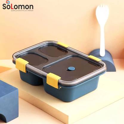 Solomon ® Premium Quality Leak Proof 3 Compartment Lunch Box 1 Containers Lunch Box