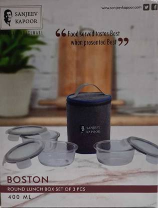 Sanjeev Kapoor BOSTON LUNCH BOX 3PCS. SET SKB-858 3 Containers Lunch Box