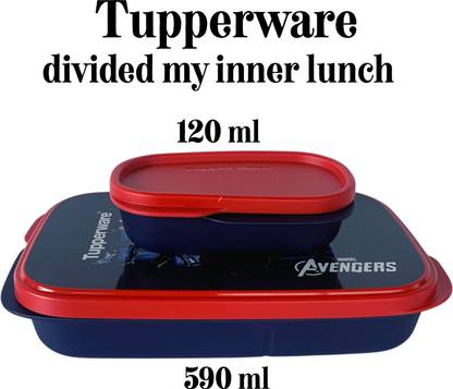 TUPPERWARE lunch liquid tight large 590 ml small currybox 120 ml pack of 2 2 Containers Lunch Box