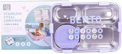 star impex Thermal Insulated Bento Lunch Box | Leak-Proof & Durable Lunch Box with 2-Spoons 4 Containers Lunch Box