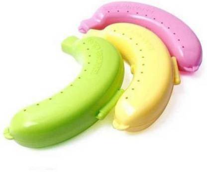 lifessentlals Plastic Banana Storage Plastic Case 1 3 Containers Lunch Box