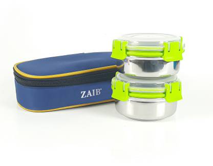 Zaib office, collage and school lunch box serries model1023601 2 Containers Stainless Steel, Plastic Office Lunch Box
