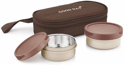 Good Day Easymeal_twin_brown 2 Containers Lunch Box