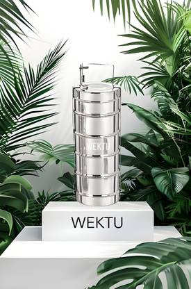 WEKTU premium quality stainless steel 5 box container tiffin pack of 1 5 Containers Lunch Box