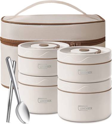 Vrupan Stainless Steel Bento Box Leak Proof Portable Insulated Stackable Food Storage 4 Containers Lunch Box