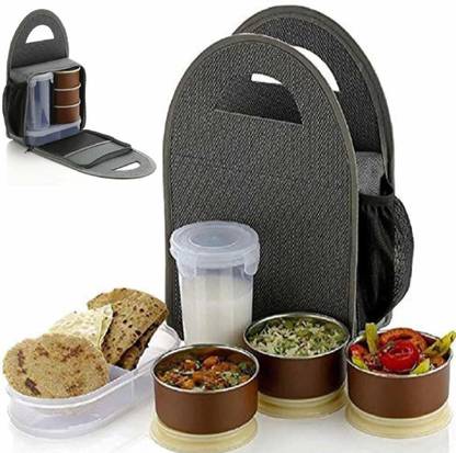 VP Creation Compact Lunch Box - Tiffin Box with Bag for Office use & Students 5 Containers Lunch Box