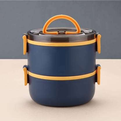 Krishna Enterprise Reusable Freezer Safe Food Containers for Adults and Kids two layer(pack1) 2 Containers Lunch Box